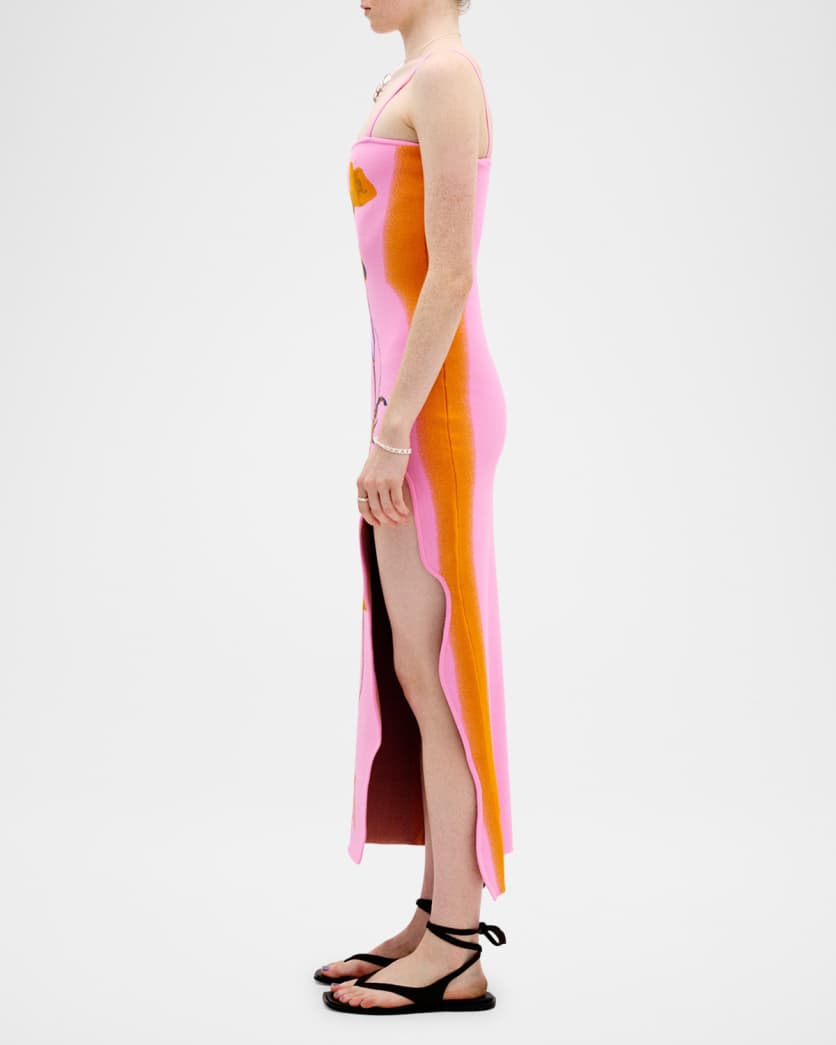 Iris Flower-Print Maxi Tank Dress