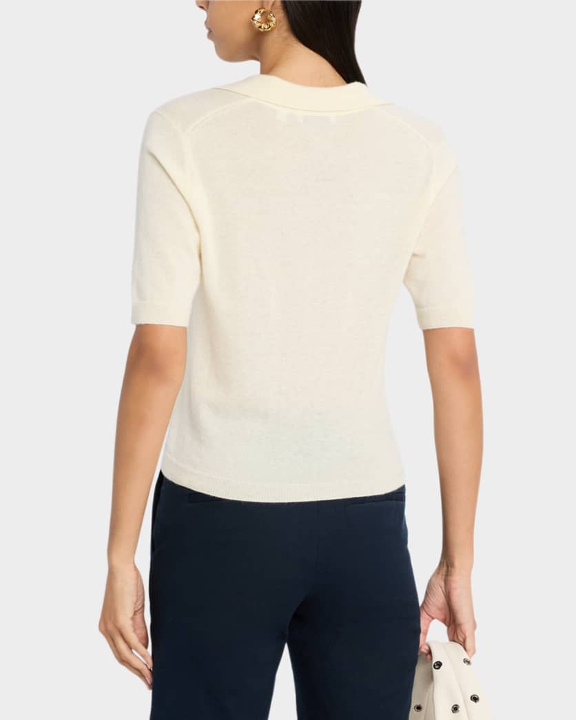 Mulberry Silk and Cashmere Polo Top