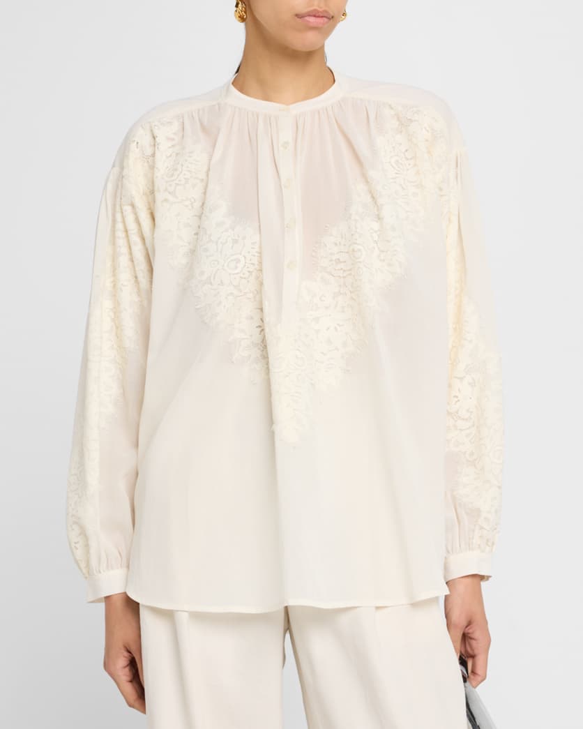 Elaine High-Neck Lace Top 