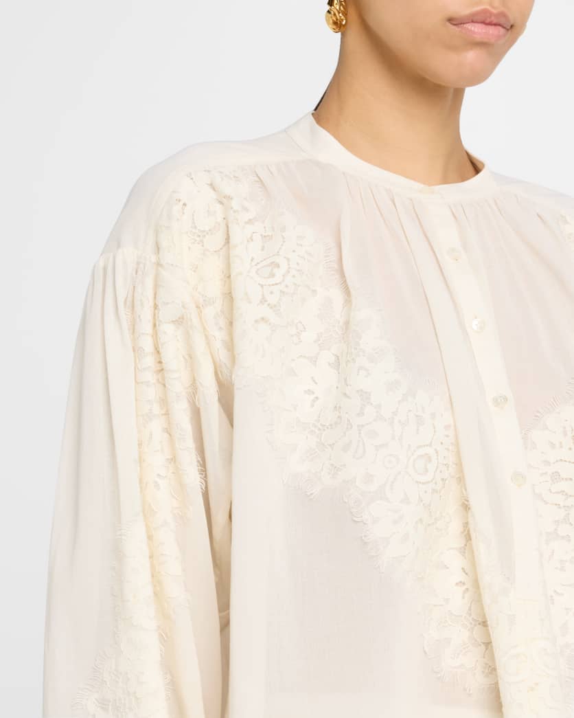 Elaine High-Neck Lace Top 