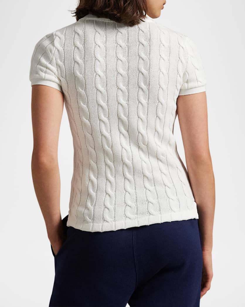Cable-Knit Polo Shirt