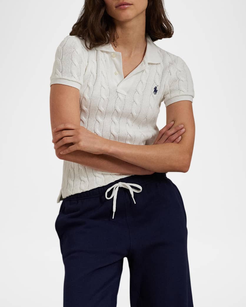 Cable-Knit Polo Shirt