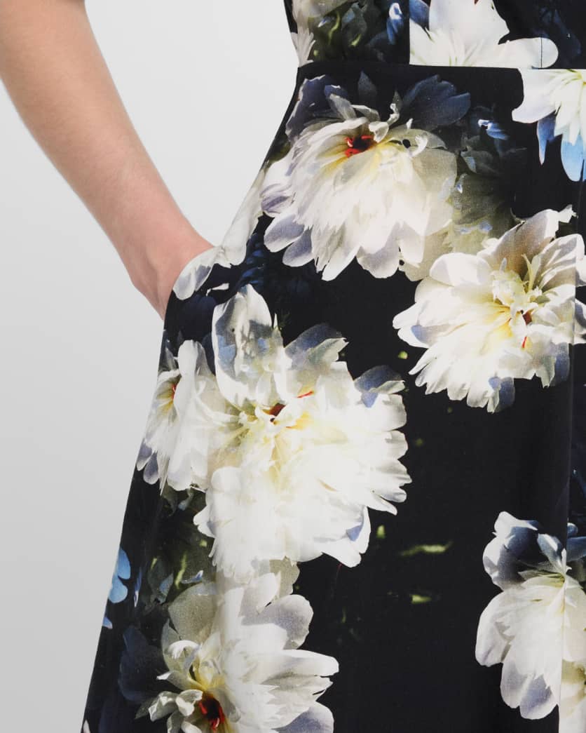 Floral-Print Cotton Midi Shirtdress