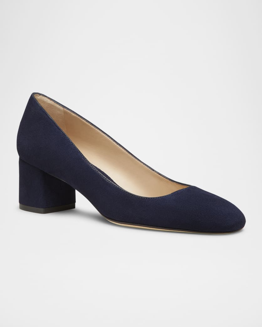 Maeve Suede Block-Heel Pumps