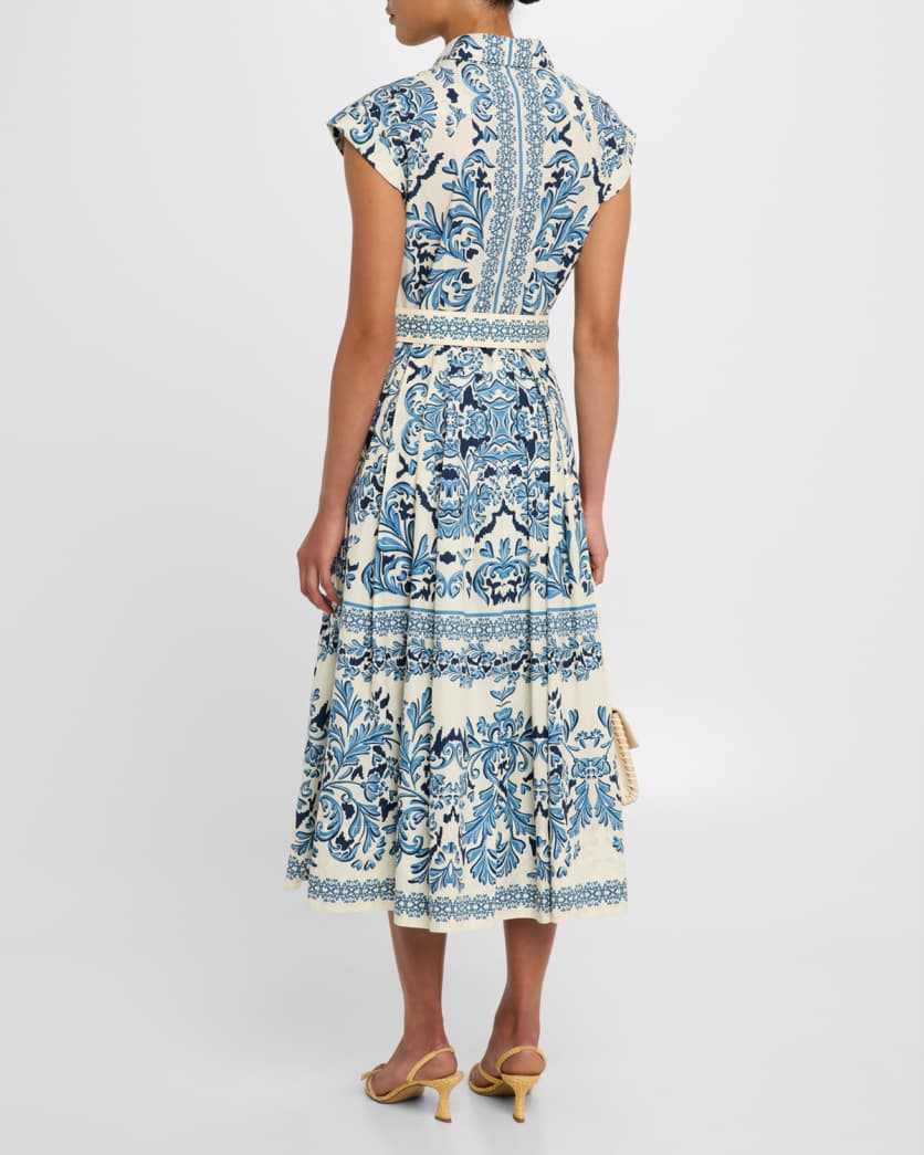 Octavia Floral Cap-Sleeve Dress