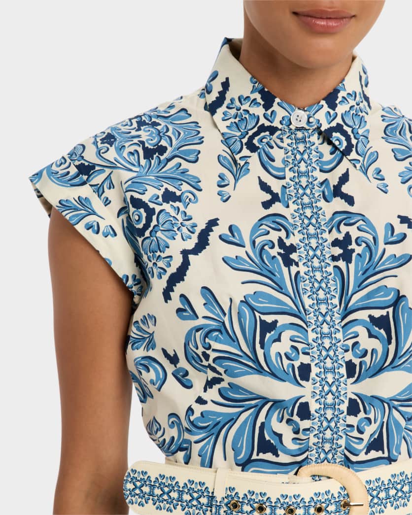 Octavia Floral Cap-Sleeve Dress