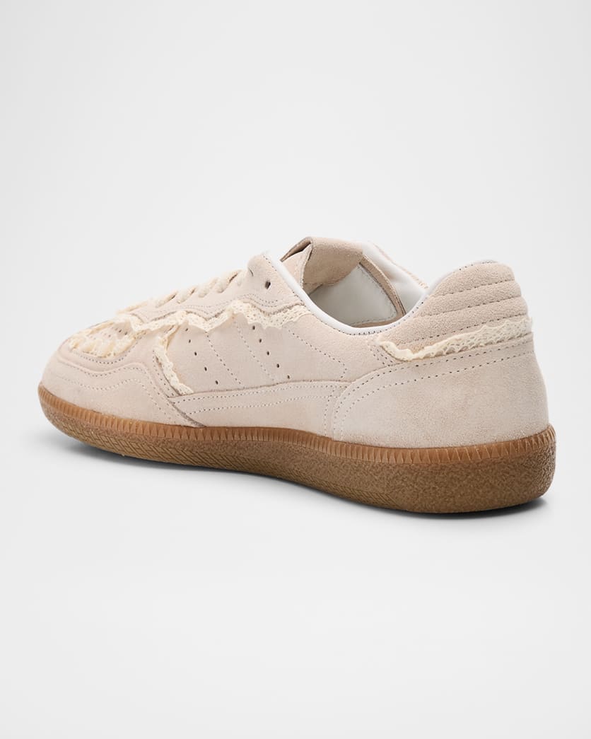 TB.490 Suede Crochet-Trim Sneakers