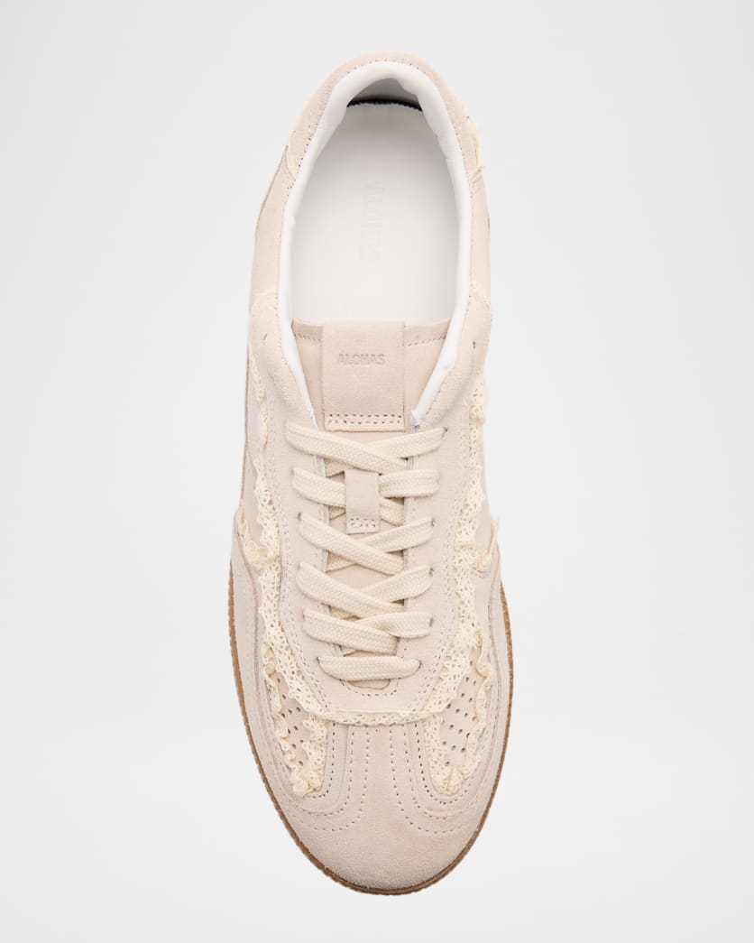 TB.490 Suede Crochet-Trim Sneakers