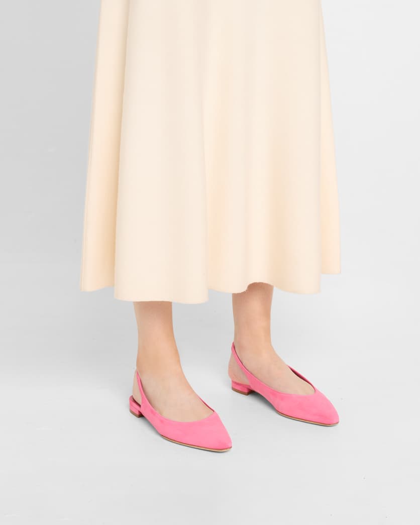 Suede Slingback Ballerina Flats