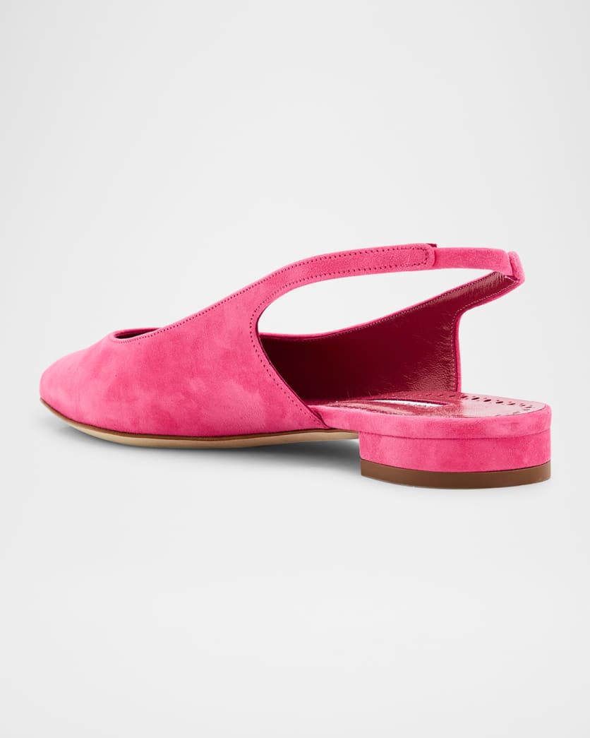 Suede Slingback Ballerina Flats