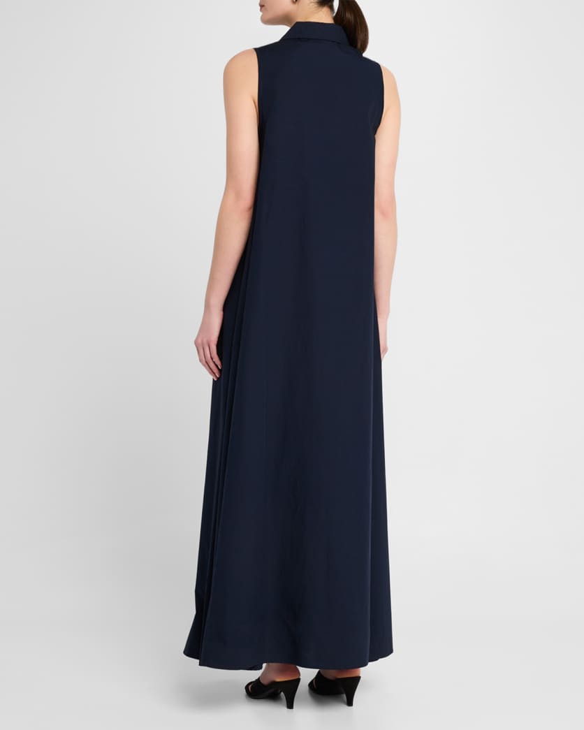 Trapeze Cotton Poplin Maxi Shirtdress