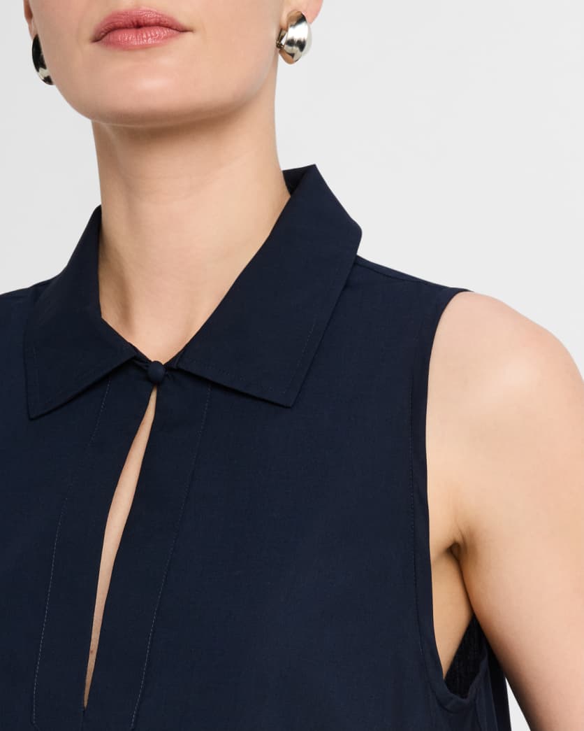 Trapeze Cotton Poplin Maxi Shirtdress