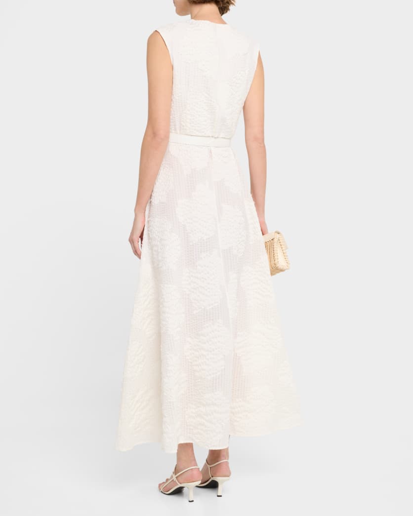 Caroline Seersucker Fil Coupe Poplin Maxi Dress