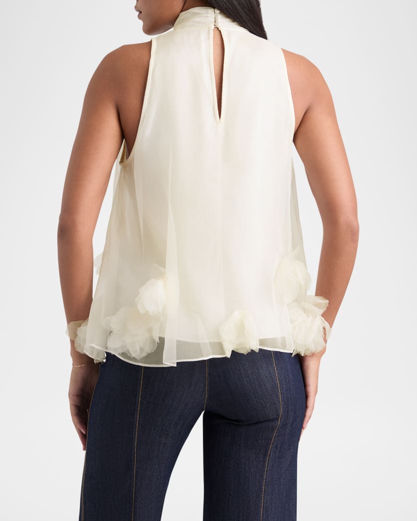 Deanna Floral High-Neck Top