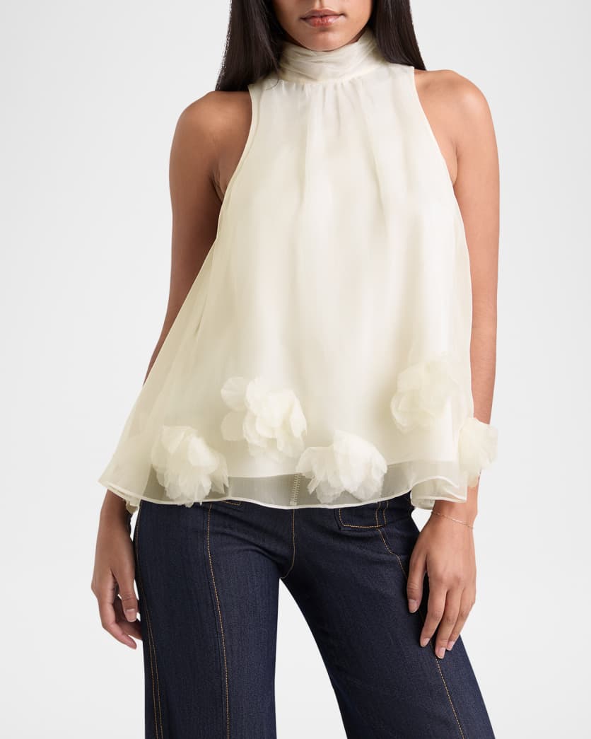 Deanna Floral High-Neck Top