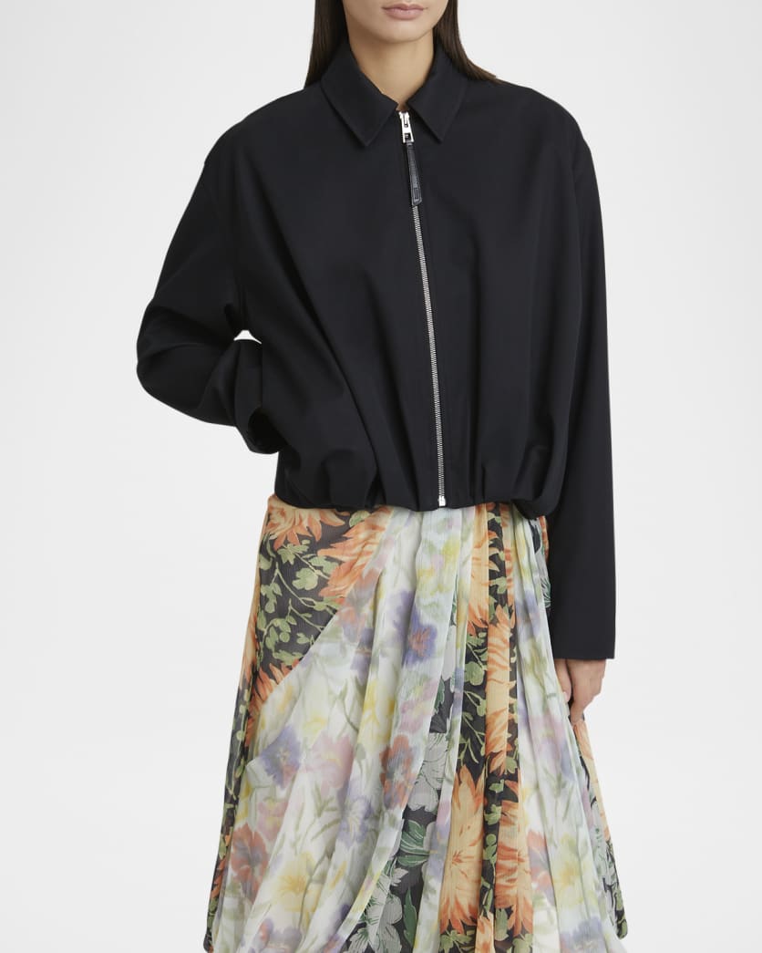 Gathered Zip-Up Jacket