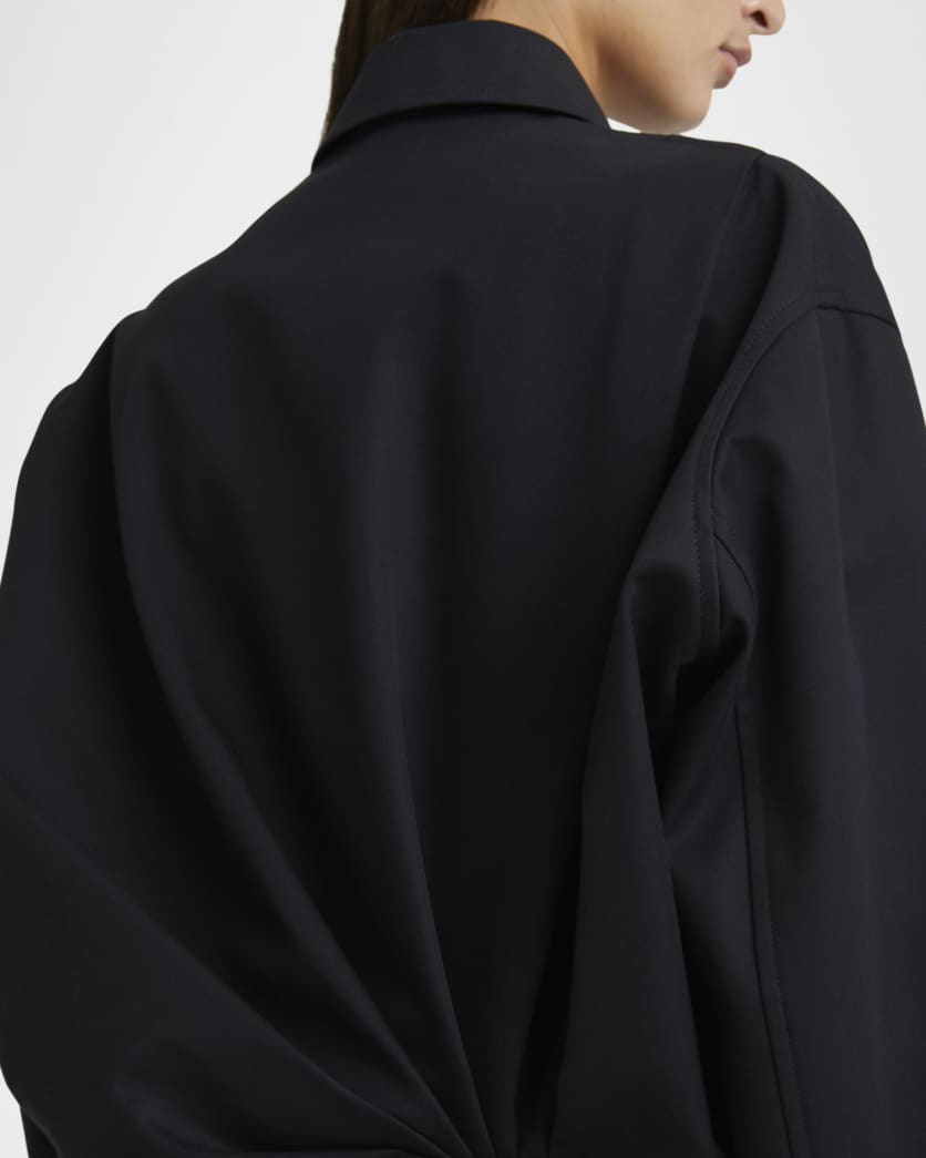 Gathered Zip-Up Jacket