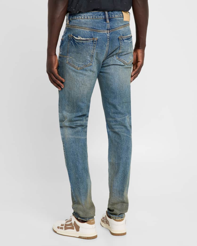 Men's P001 Cracked Bronze Skinny Jeans