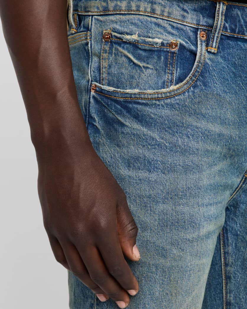 Men's P001 Cracked Bronze Skinny Jeans