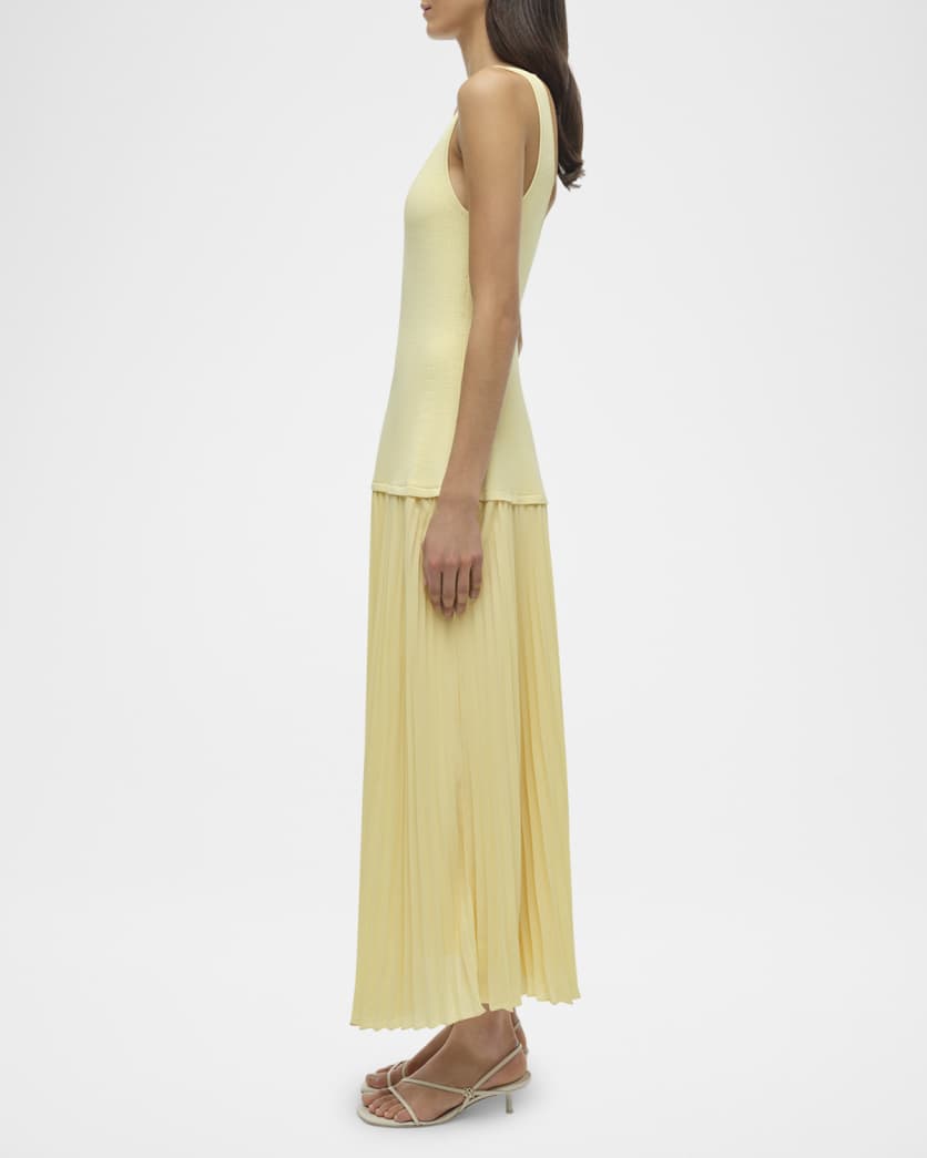 Allana Sleeveless Drop-Waist Combo Midi Dress