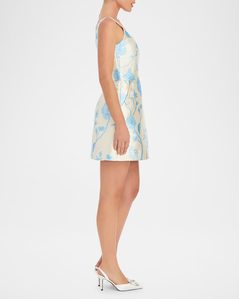 Chianti Embellished Floral-Print Mini Dress