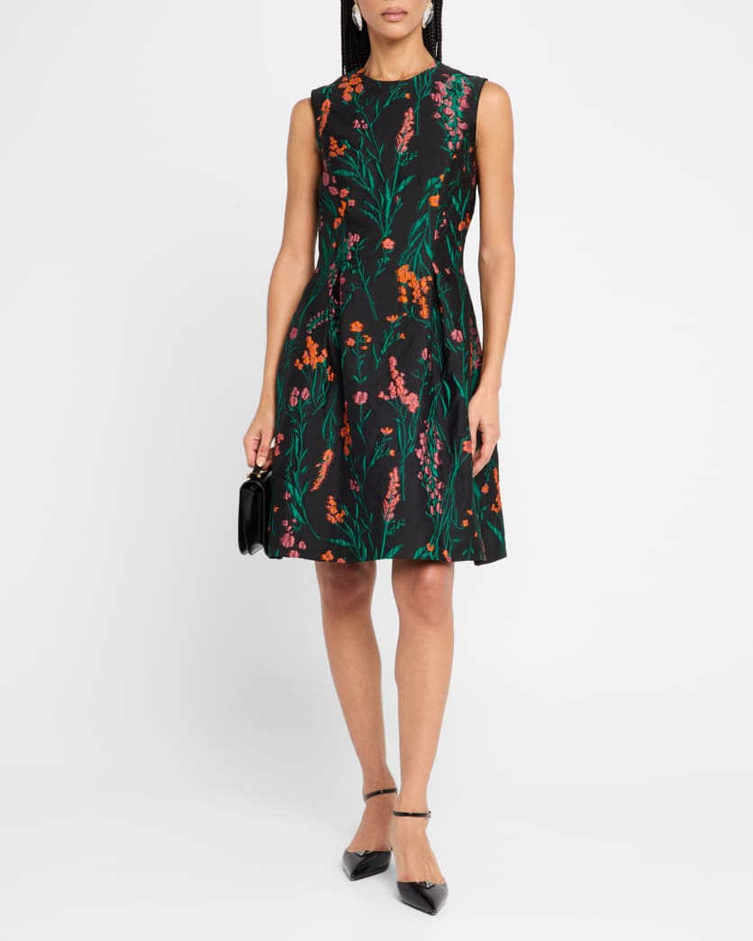 Betsy Floral Fil Coupe Pleated Dress