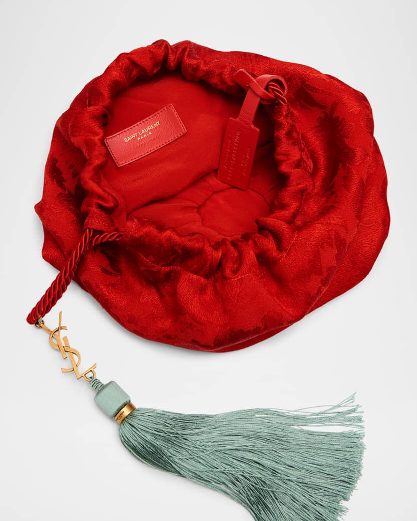 Tassel YSL Evening Pouch Bag in Jacquard