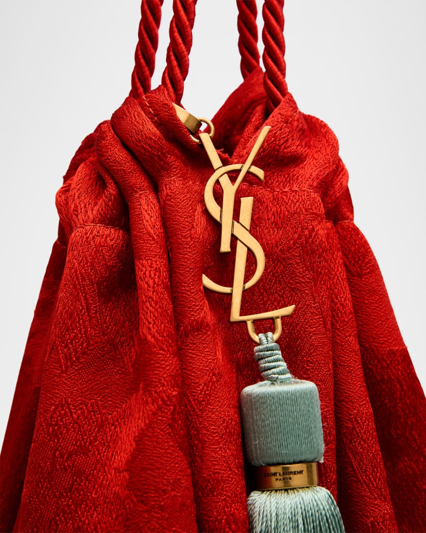 Tassel YSL Evening Pouch Bag in Jacquard
