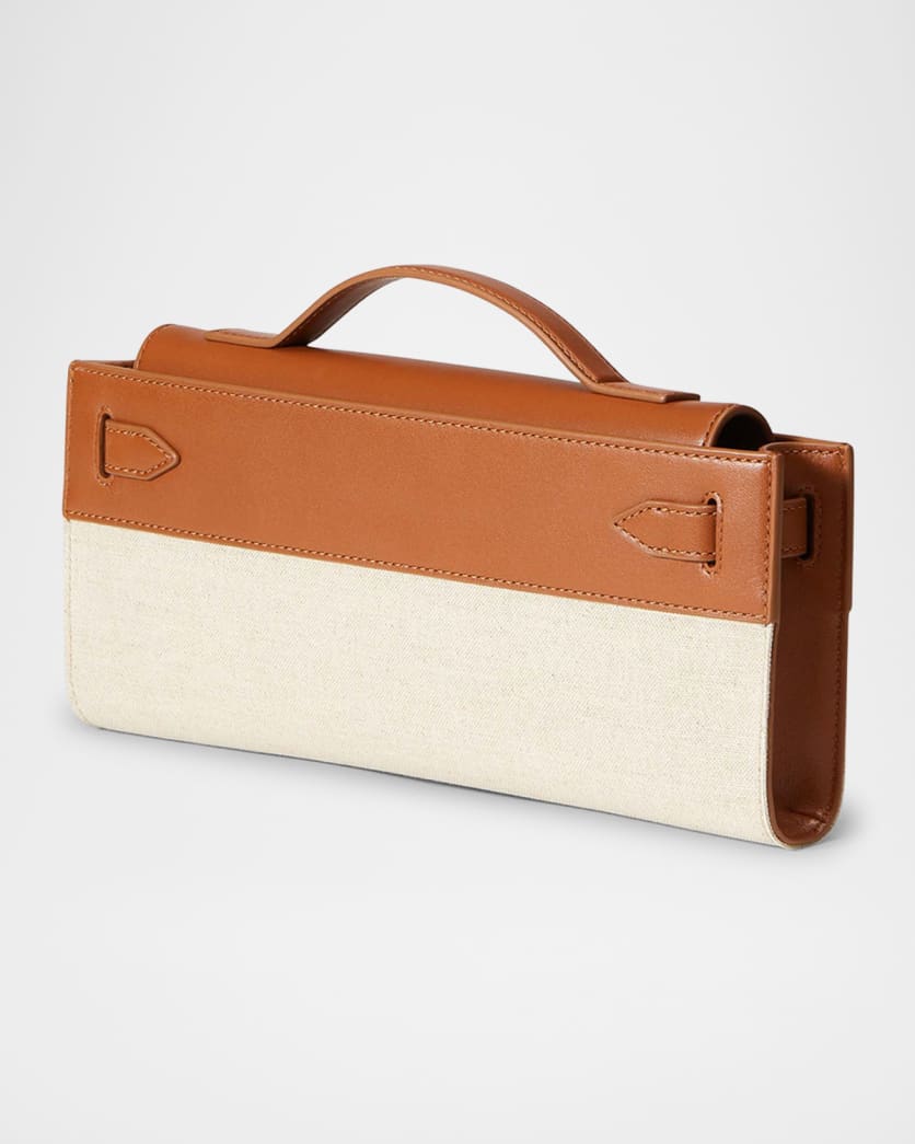 Dash Leather & Canvas Long Clutch Bag