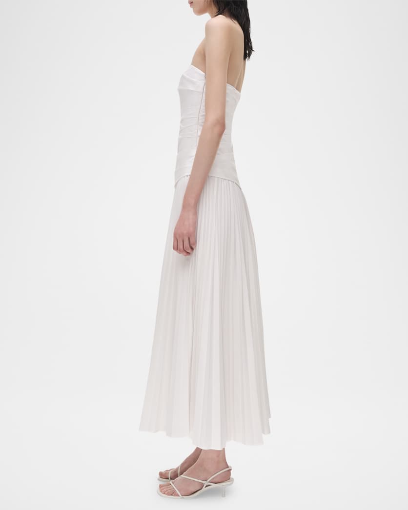 Arie Strapless Cotton Midi Dress