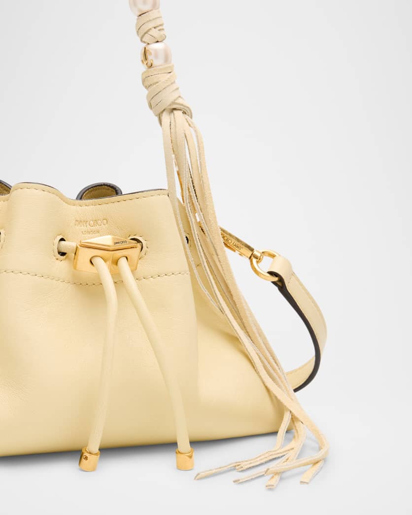 Cinch Small Pearly-Embellished Leather Shoulder Bag