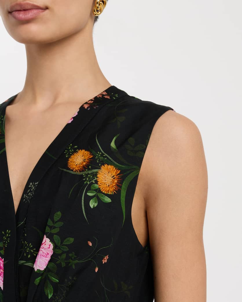 Violet Tiered Floral-Print Midi Dress