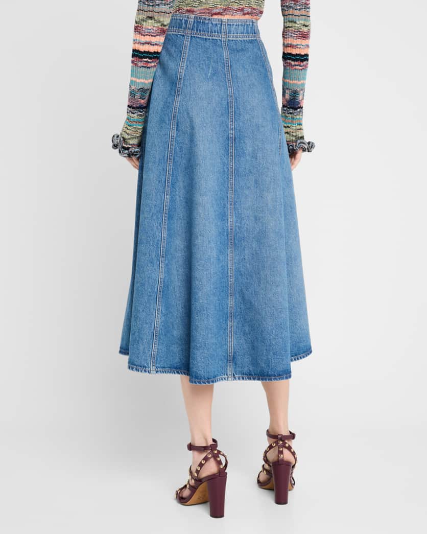 The Uma Denim Midi Skirt