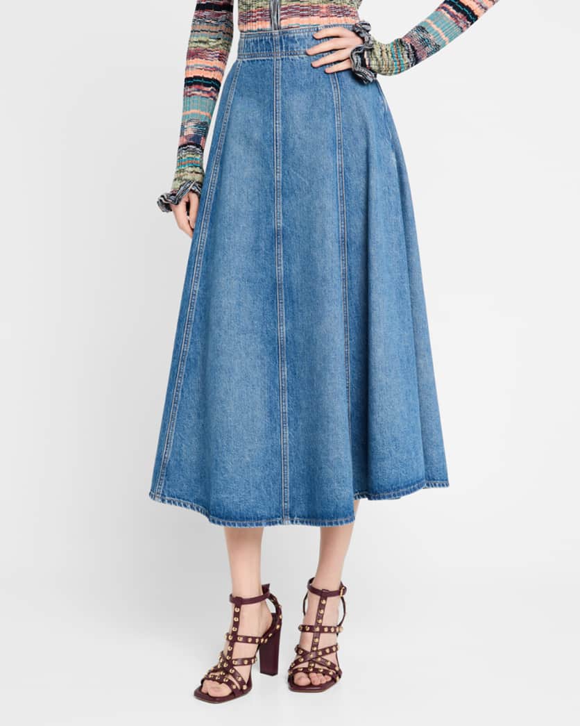 The Uma Denim Midi Skirt
