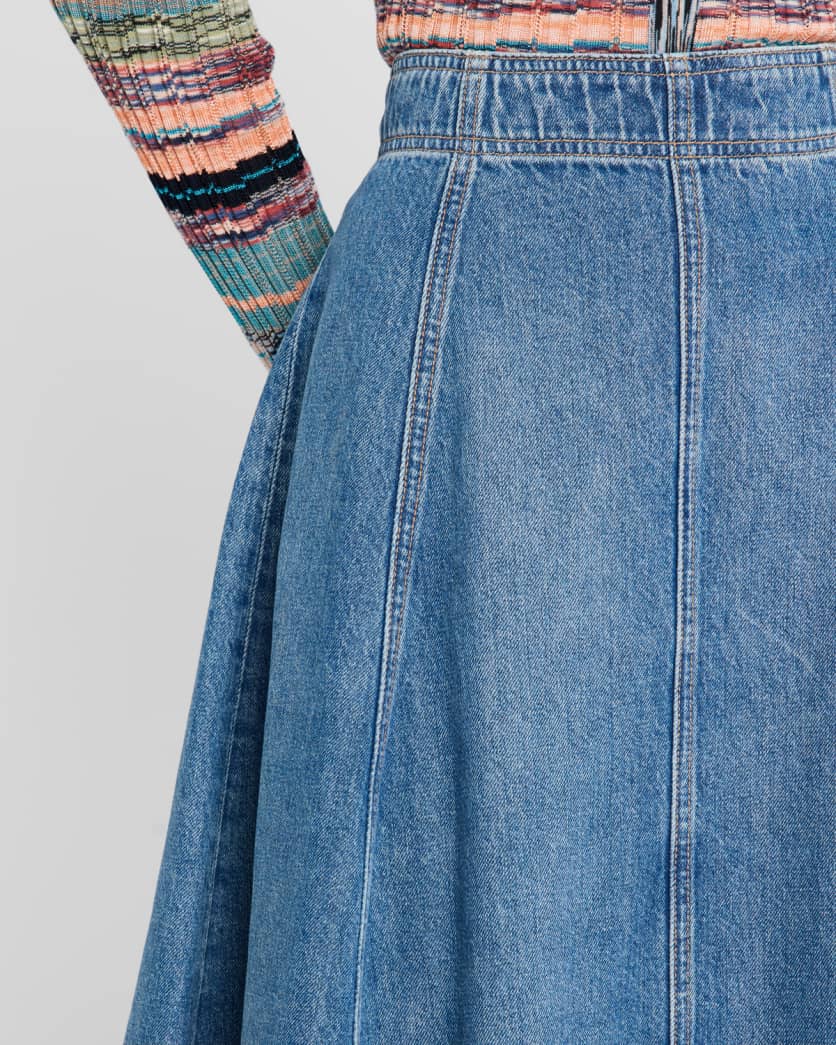 The Uma Denim Midi Skirt