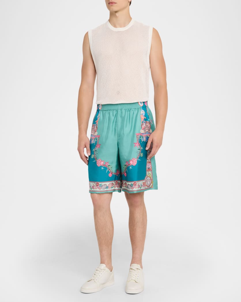 Men's La Vacanza Silk Twill Pull-On Shorts