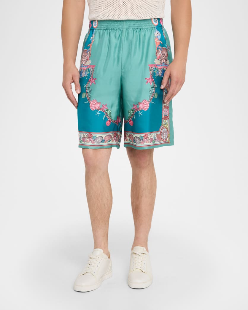 Men's La Vacanza Silk Twill Pull-On Shorts