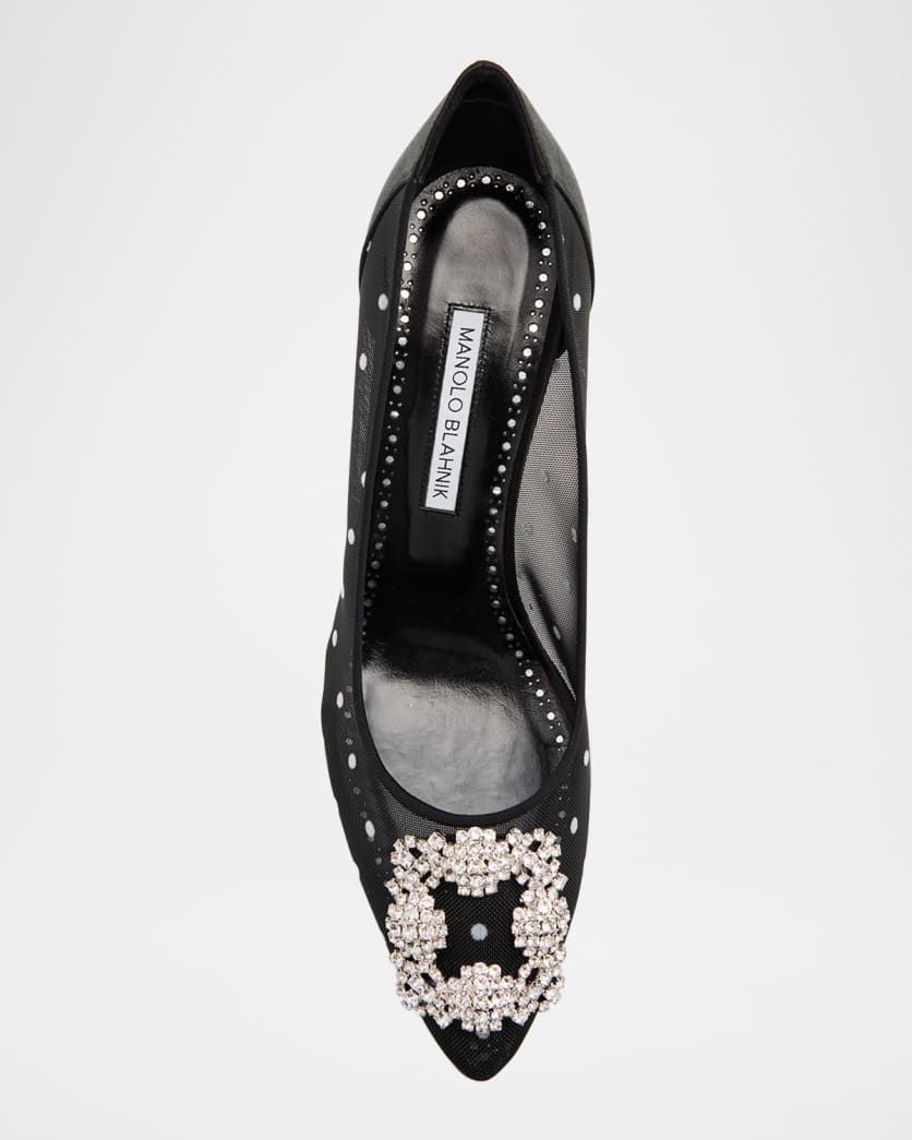 Hangisi Polka-Dot Mesh Pumps