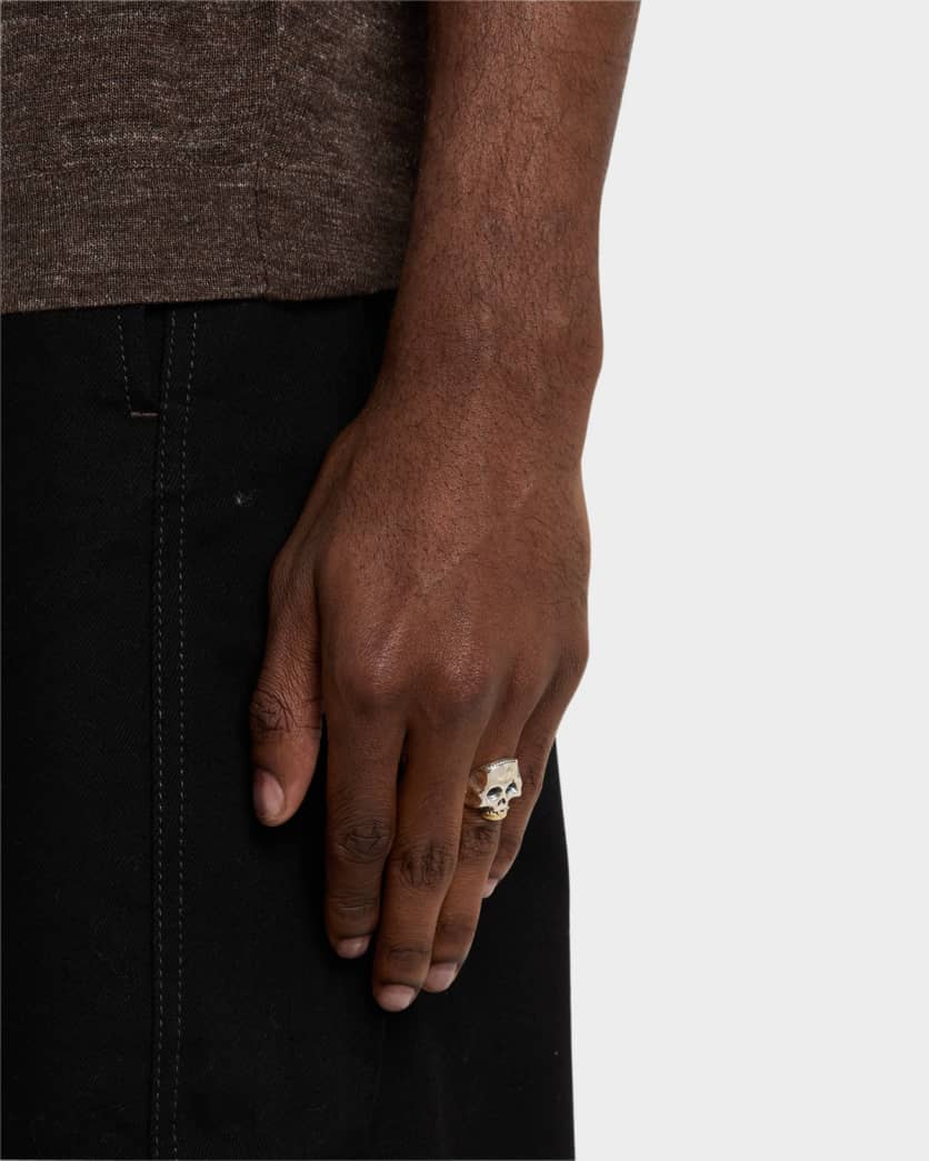 Men's Hydra Sterling Silver and 18K Gold Skull Ring