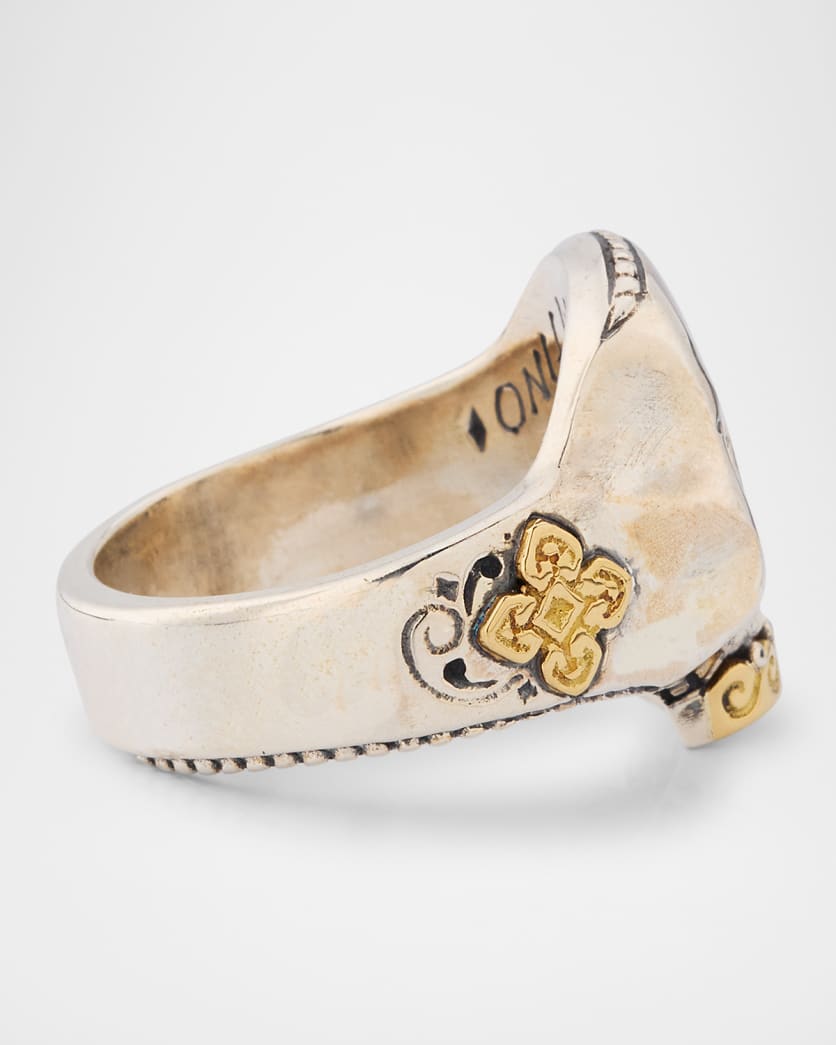 Men's Hydra Sterling Silver and 18K Gold Skull Ring