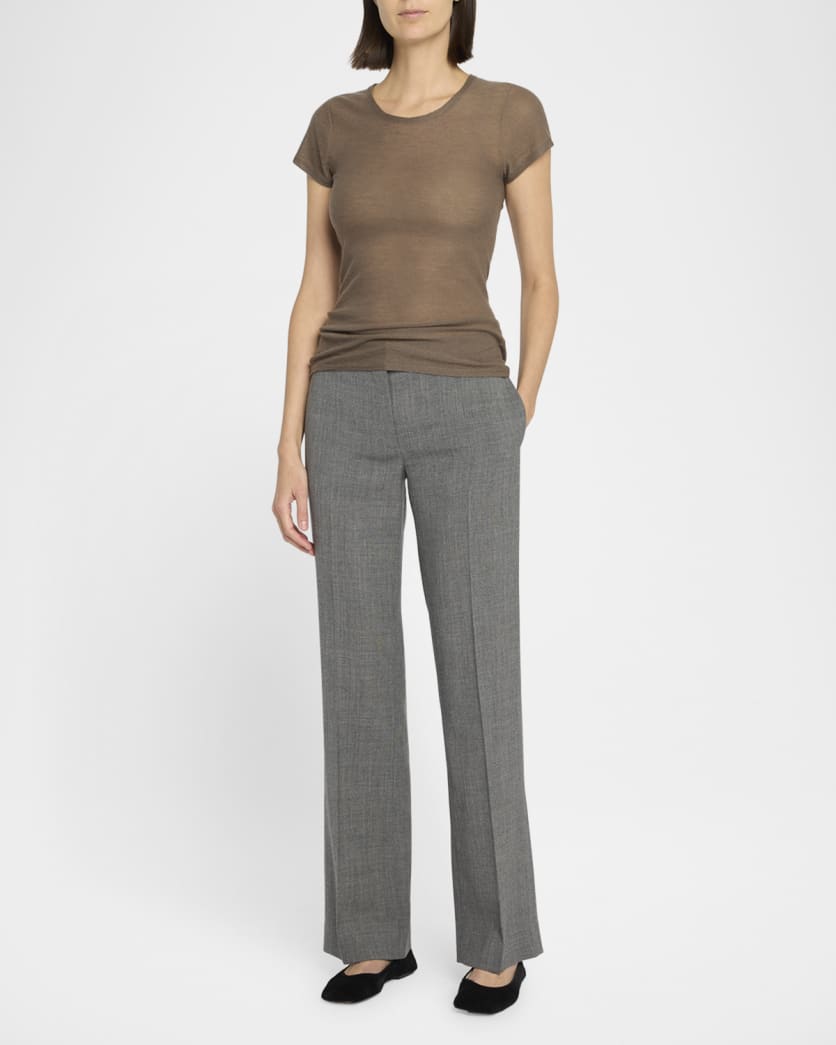 Keyla Short-Sleeve Fine Cashmere T-Shirt