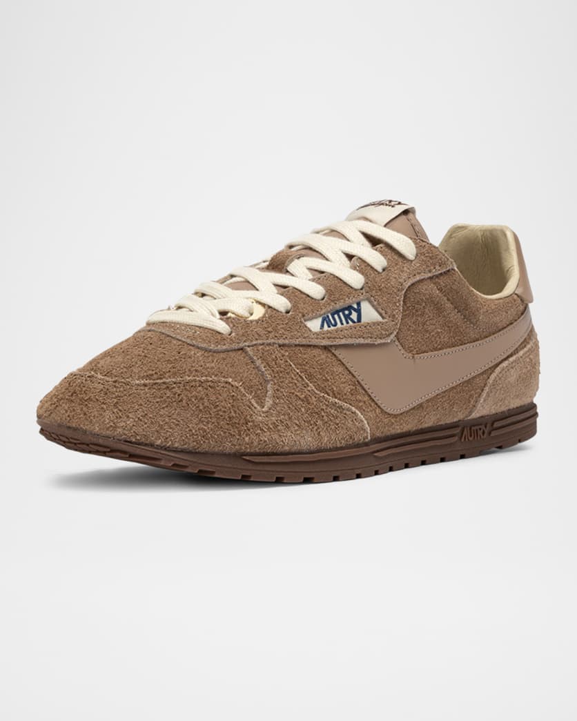 Windspin Tonal Sneakers in Suede and Leather