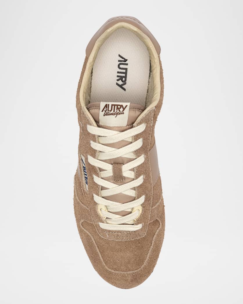 Windspin Tonal Sneakers in Suede and Leather