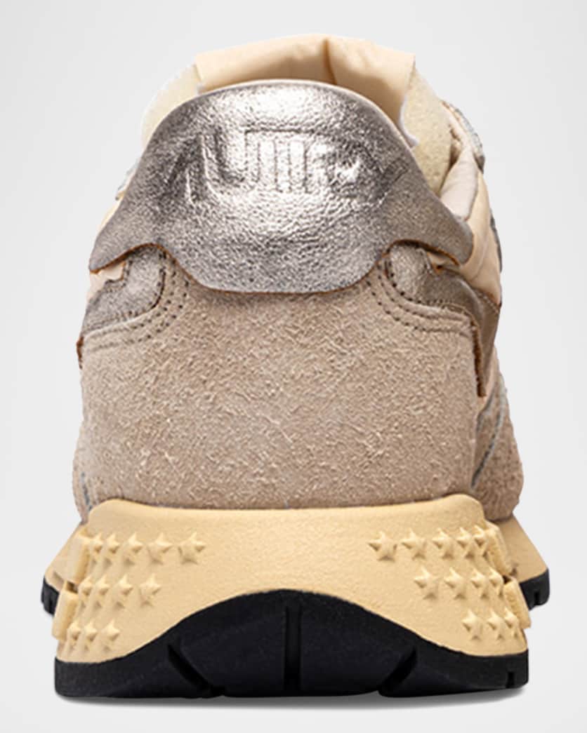 Reelwind Mixed Leather Retro Trainer Sneakers