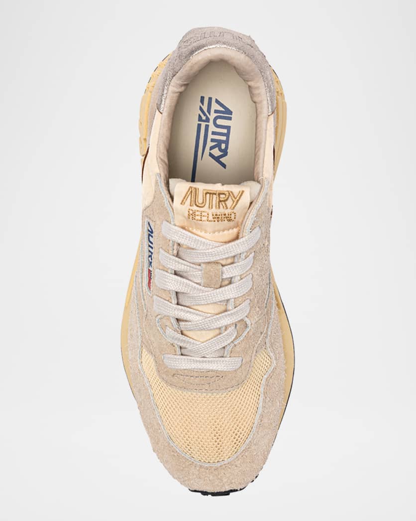 Reelwind Mixed Leather Retro Trainer Sneakers