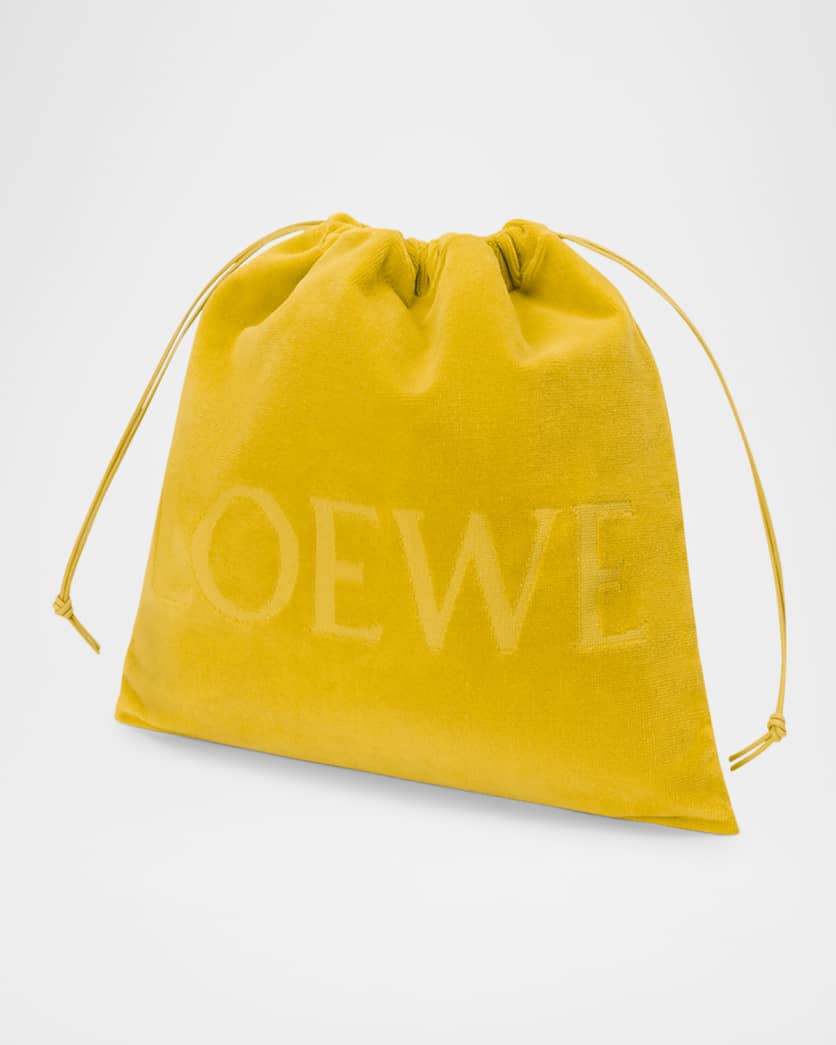 x Paula’s Ibiza Medium Drawstring Pouch Bag in Terry Cloth