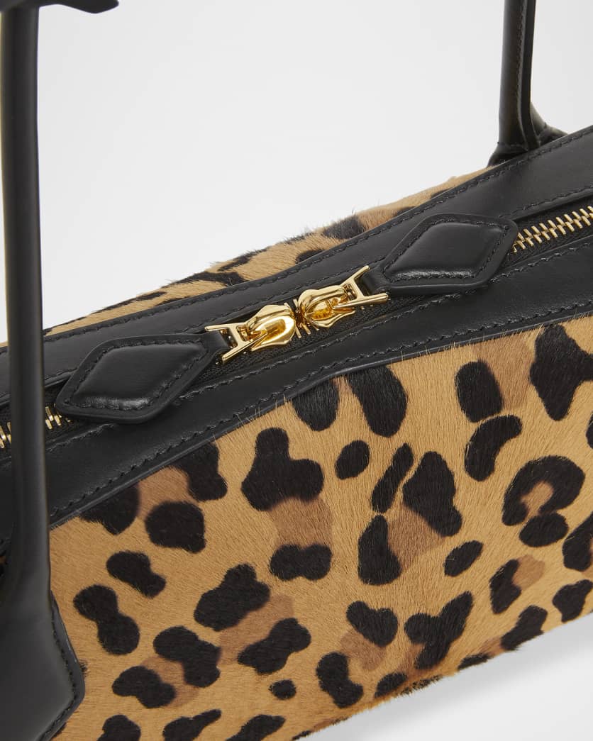 Le Teckel Medium Shoulder Bag in Leopard Calf Hair