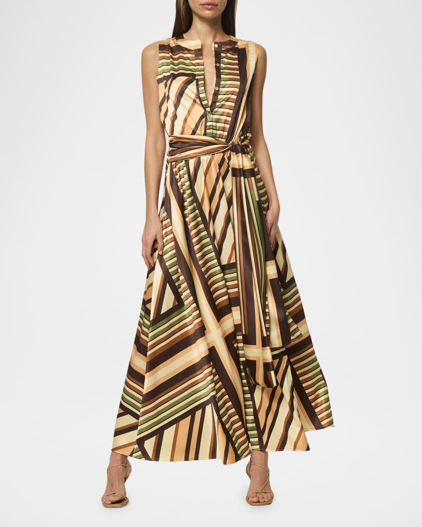 Anabella Geometric Scarf Midi Dress