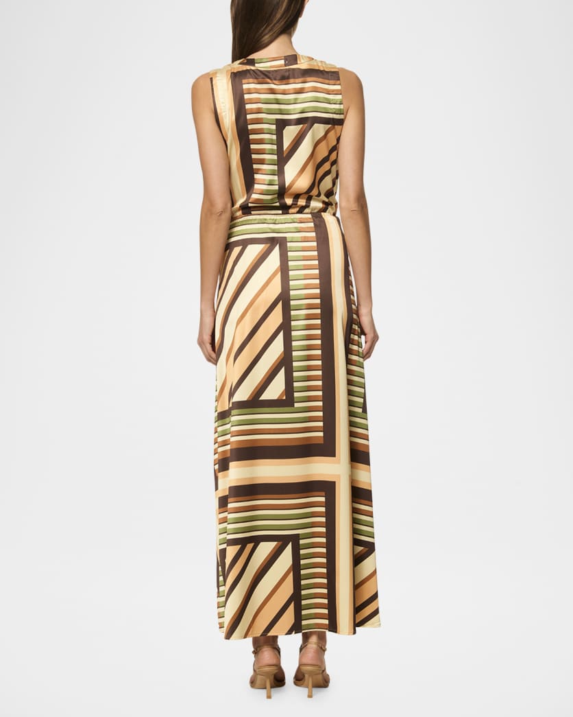 Anabella Geometric Scarf Midi Dress