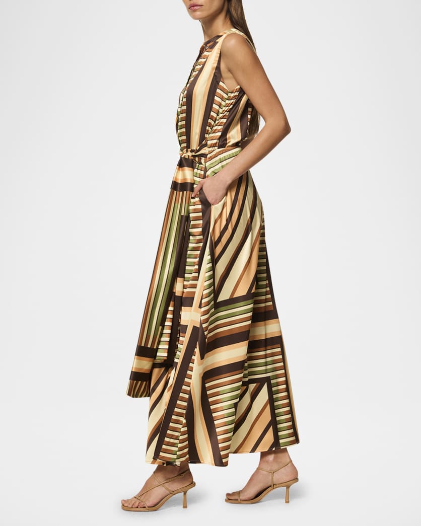 Anabella Geometric Scarf Midi Dress